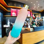 Gradient Color 1000ml Water Bottle with Time Marker