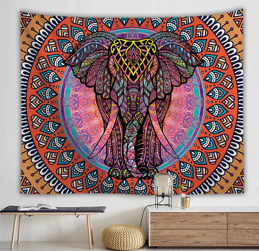 Elephant Pattern Picnic Blanket with Digital Print T220