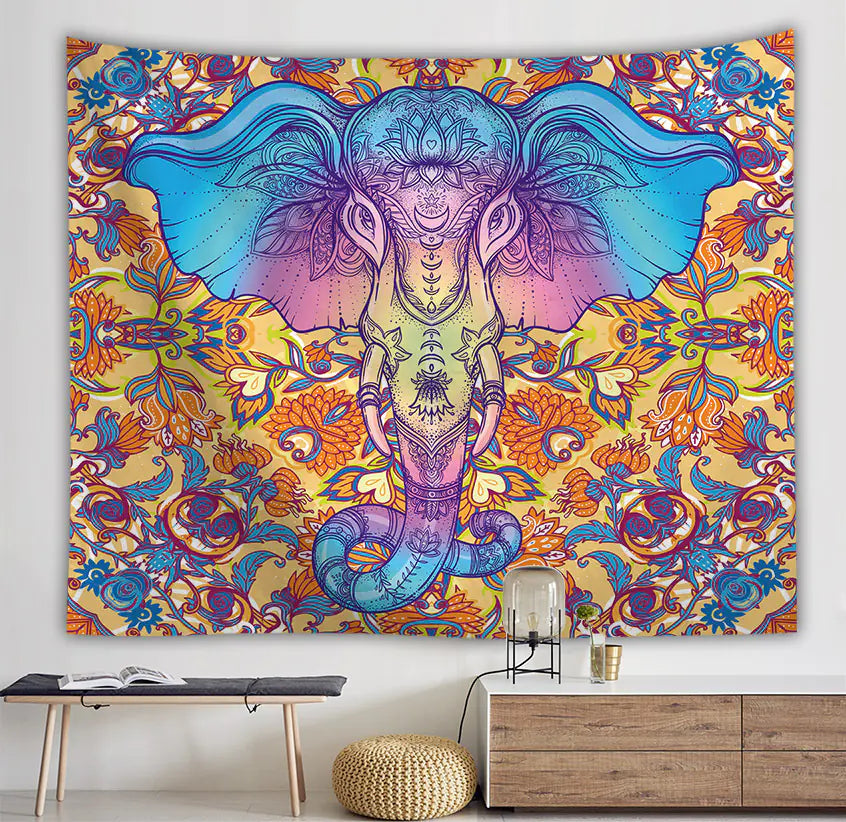 Elephant Pattern Picnic Blanket with Digital Print T220