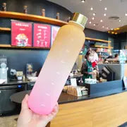 Gradient Color 1000ml Water Bottle with Time Marker