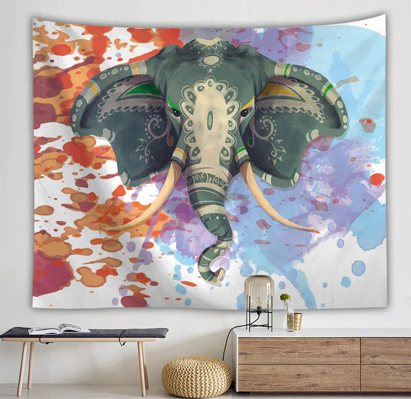 Elephant Pattern Picnic Blanket with Digital Print T220