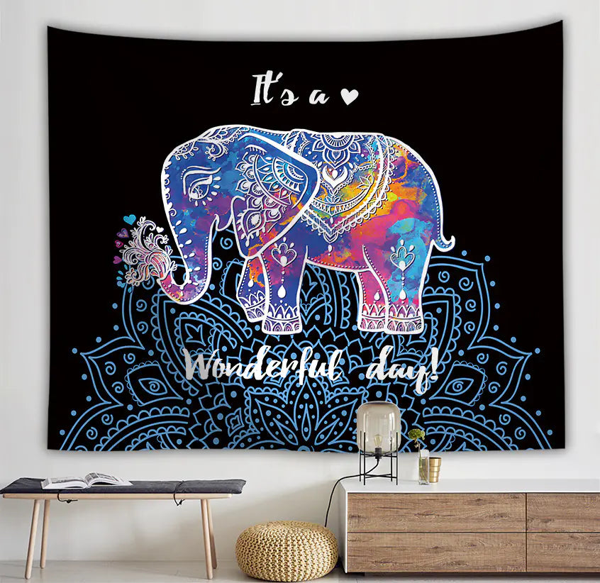 Elephant Pattern Picnic Blanket with Digital Print T220