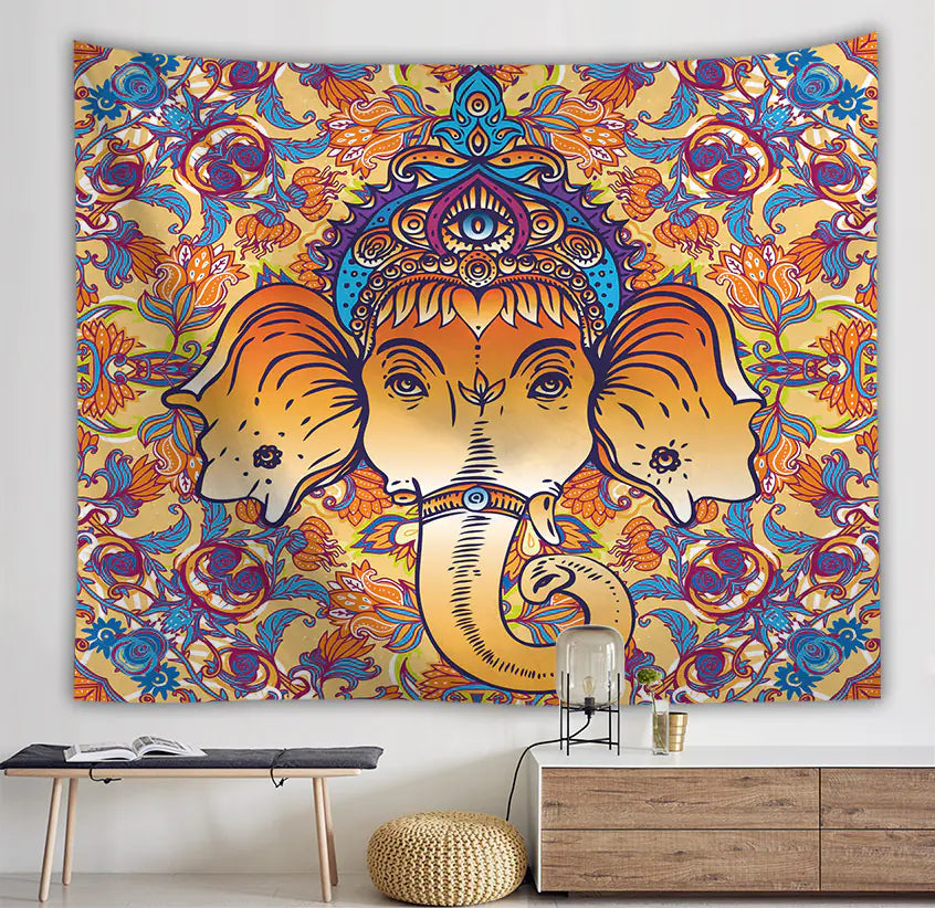 Elephant Pattern Picnic Blanket with Digital Print T220