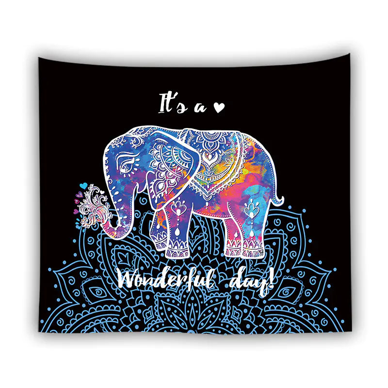 Elephant Pattern Picnic Blanket with Digital Print T220